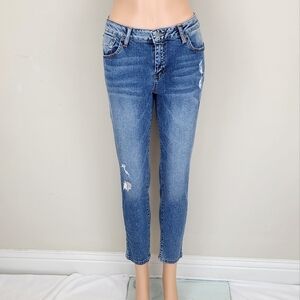 Kenneth Cole Reaction Blue Skinny Distressed Jeans Pants